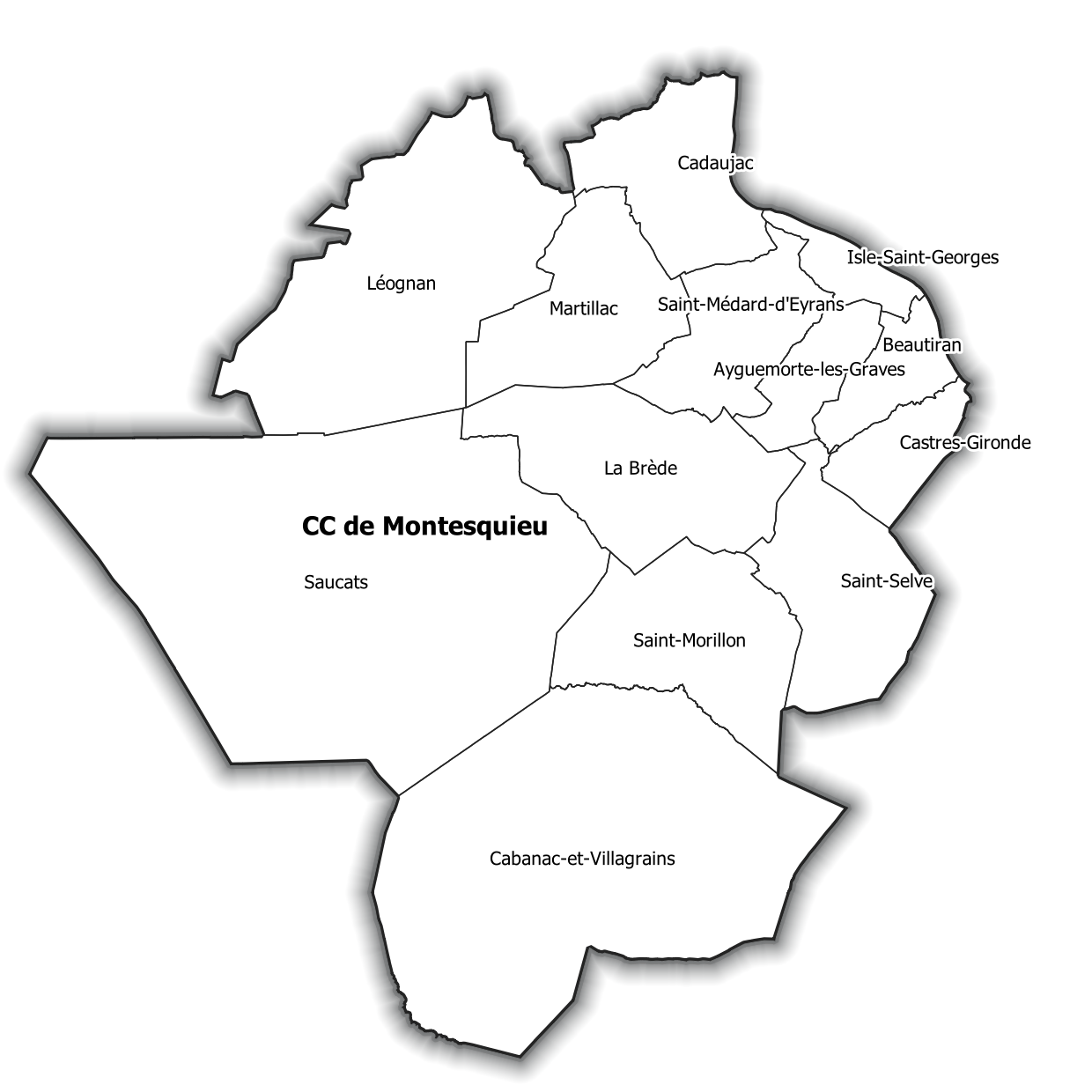 Territoire de la Communauté de Communes de Montesquieu